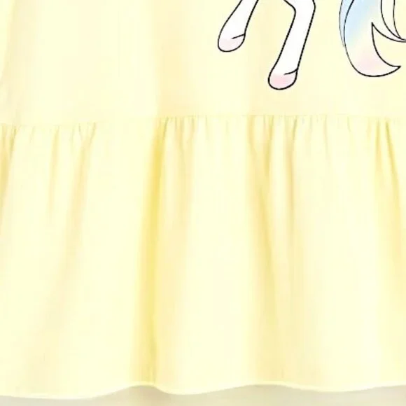 H&M Big Yellow Unicorn Sleeveless dress 100% Cotton Sting free size 2T NWT - Picture 5 of 6